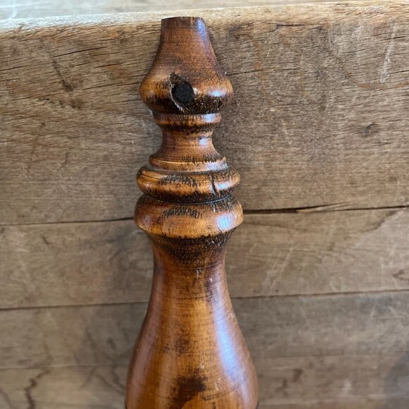 Vintage Wall Wood/Metal Double Arm Leaf Scroll Scone/Candleholders - Picture 11 of 12